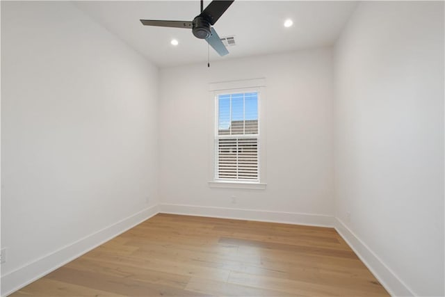 201 S Cortez St, New Orleans, LA 70119 - spare room with light wood-style floors, a ceiling fan, and recessed lighting