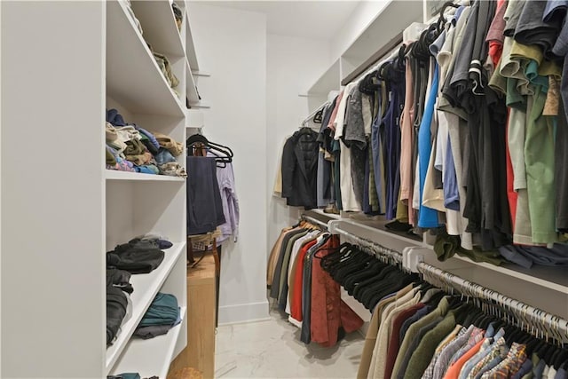 view of walk in closet