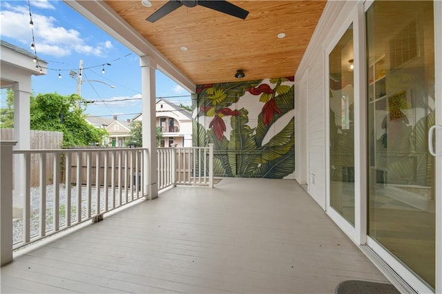 201 S Cortez St, New Orleans, LA 70119 - wooden deck with ceiling fan