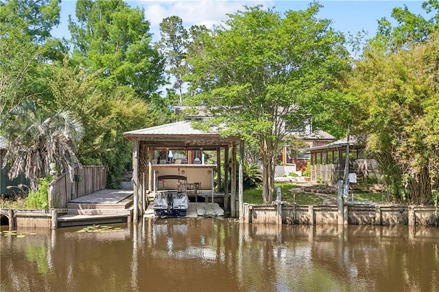 112 Bayou Perez Dr, Madisonville, LA 70447 - dock area featuring a water view and a gazebo