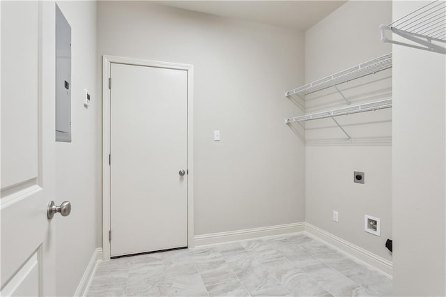 laundry area featuring hookup for an electric dryer