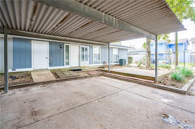 view of patio featuring central air condition unit