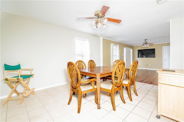 view of tiled dining area