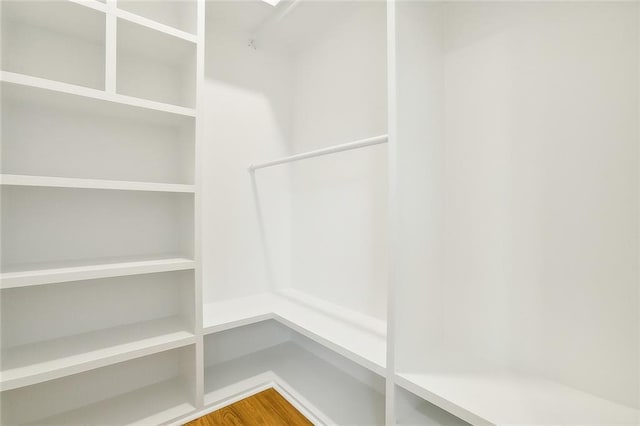 spacious closet featuring hardwood / wood-style floors