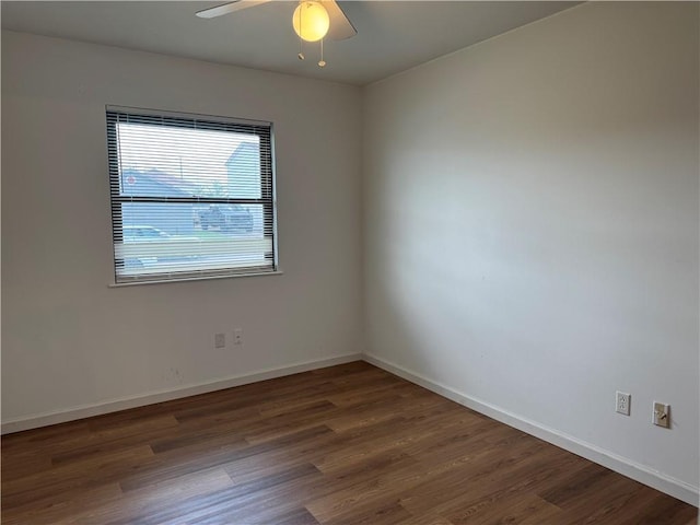 756 Mystic Ave, Gretna, LA 70056 - unfurnished room featuring a ceiling fan, wood finished floors, and baseboards