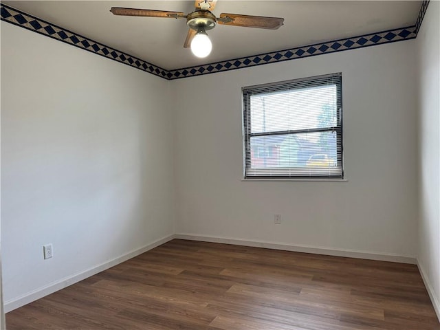 756 Mystic Ave, Gretna, LA 70056 - empty room with a ceiling fan, wood finished floors, and baseboards