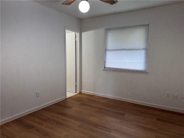 756 Mystic Ave, Gretna, LA 70056 - unfurnished room featuring wood finished floors, ceiling fan, and baseboards