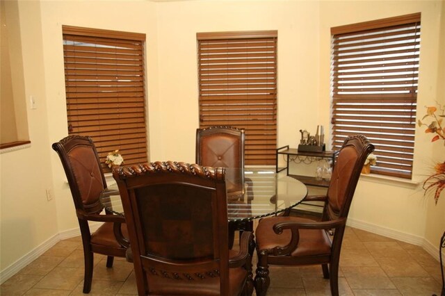 view of tiled dining space