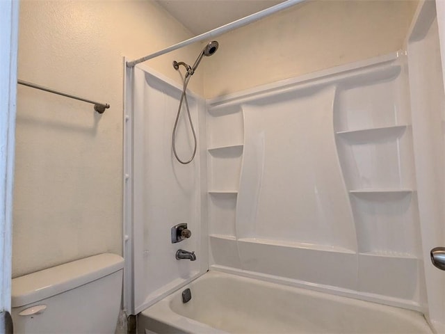 full bathroom with tub / shower combination and toilet