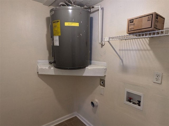 utility room with water heater