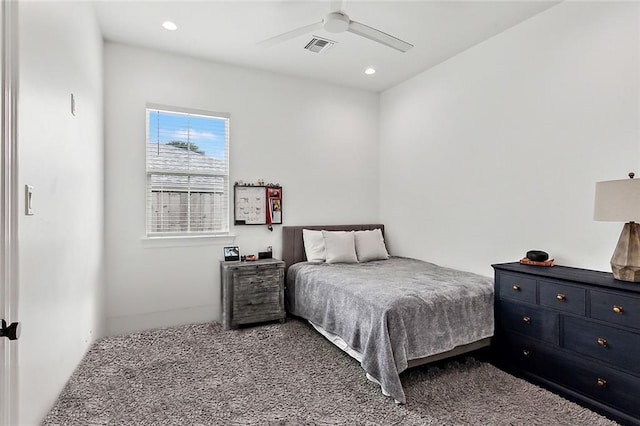 1012 Athania Pkwy, Metairie, LA 70001 - bedroom with carpet flooring, recessed lighting, and a ceiling fan