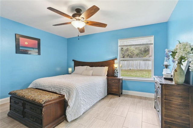 bedroom with ceiling fan