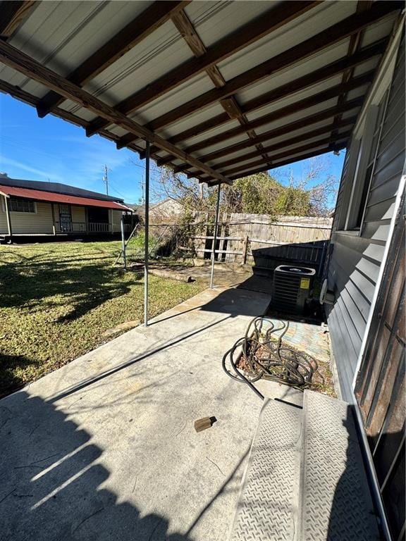 view of patio with central air condition unit