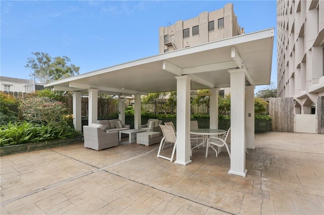 view of patio with an outdoor hangout area