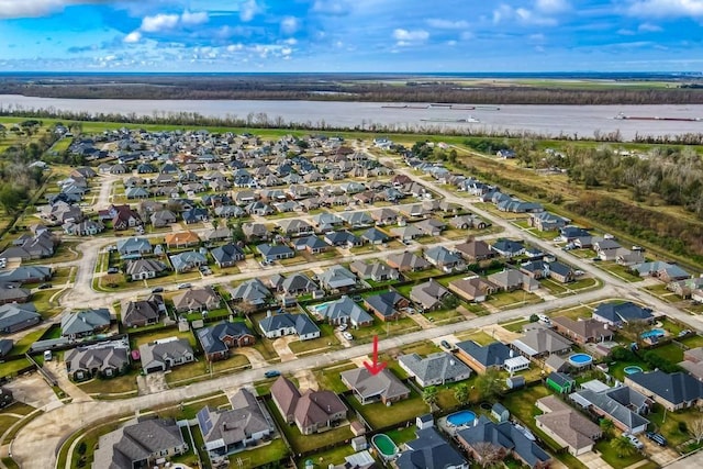 111 Judy Ct, Montz, LA 70068 - aerial overview of property's location featuring a nearby body of water and nearby suburban area