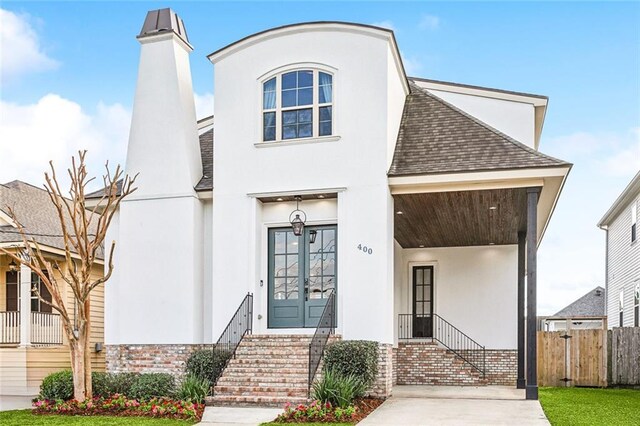 view of front of home featuring french doors