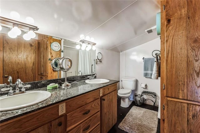 bathroom with toilet and vanity