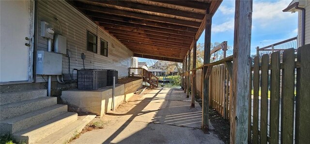 view of patio / terrace with central AC unit