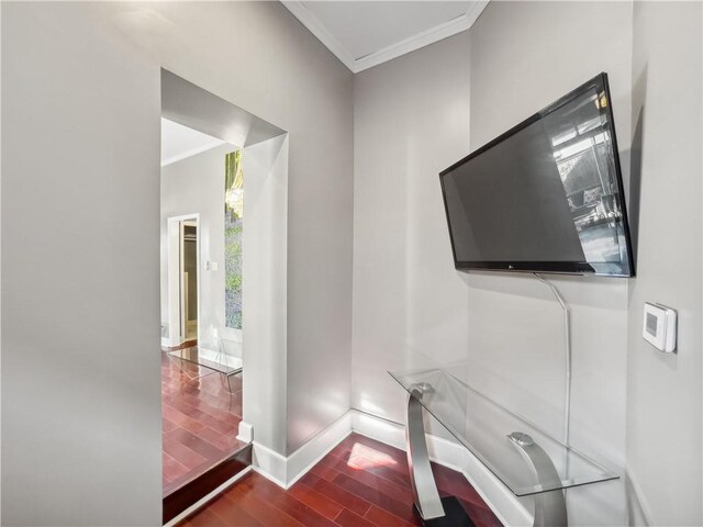 interior space featuring crown molding