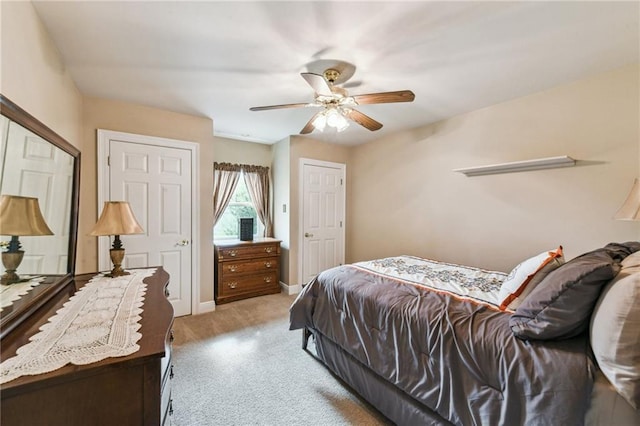 bedroom featuring ceiling fan