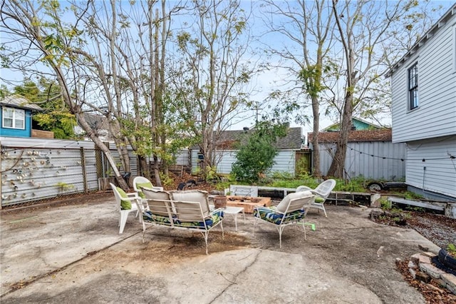 view of patio / terrace featuring an outdoor hangout area