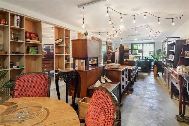 interior space featuring concrete floors