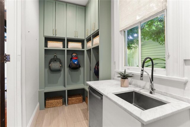 mudroom featuring sink