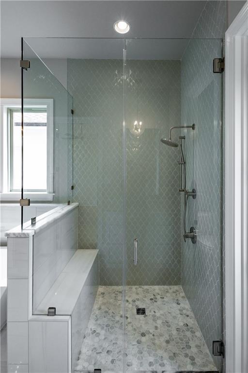 5044 Twin River Pl, Covington, LA 70433 - bathroom featuring a shower stall and recessed lighting