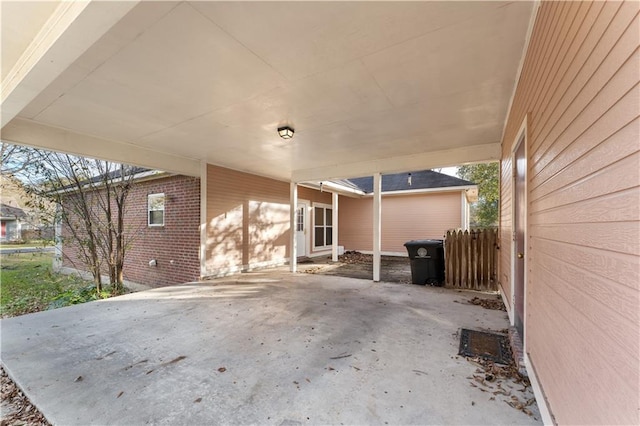 view of patio / terrace featuring a carport