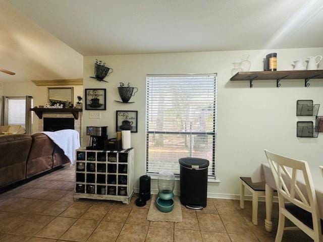 interior space with tile patterned flooring