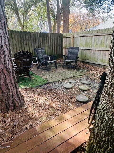 deck featuring a patio area