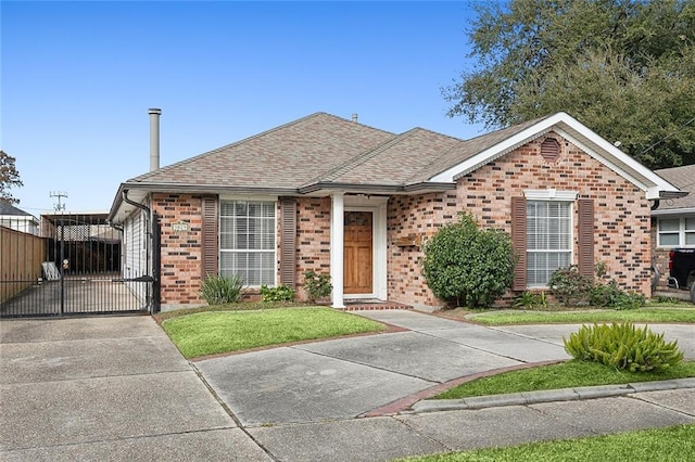 view of front of property featuring a carport