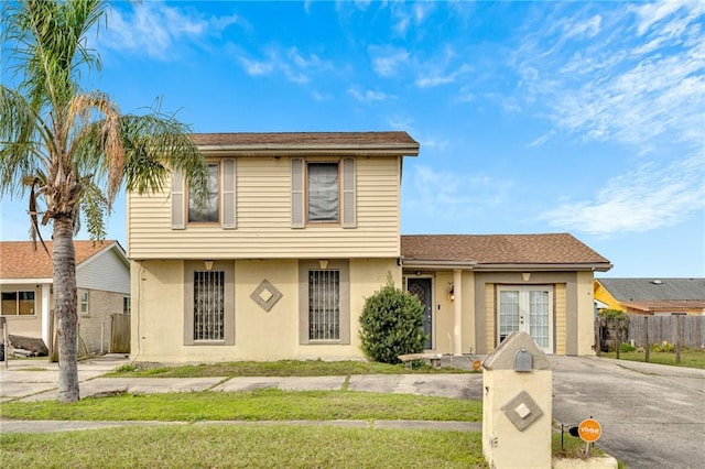 view of front property with french doors