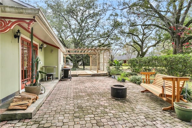 view of patio / terrace with a pergola