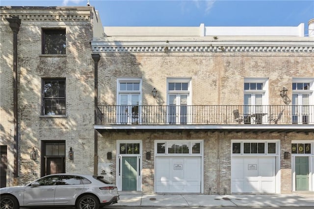 exterior space with a garage