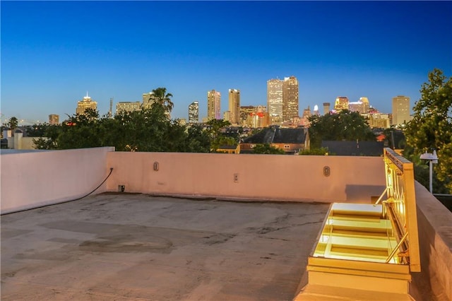 view of patio / terrace featuring a view of city