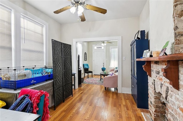 interior space with hardwood / wood-style flooring