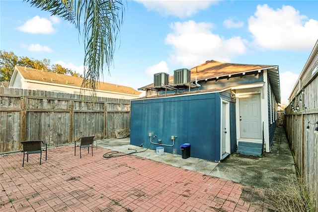 view of patio / terrace with central AC unit