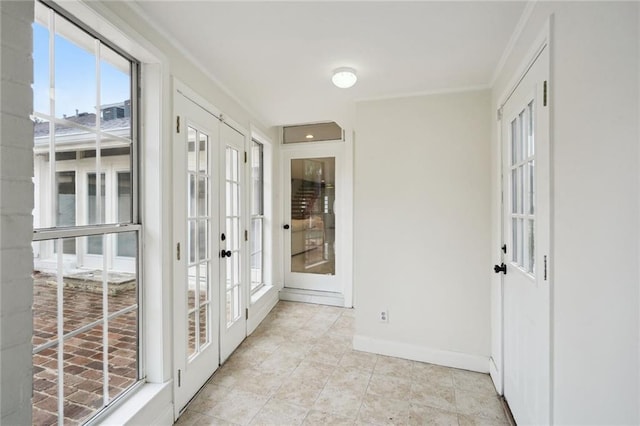 doorway featuring french doors