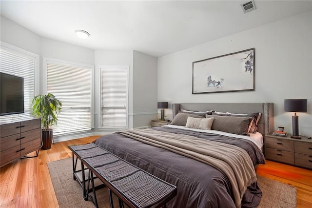 bedroom featuring light hardwood / wood-style floors