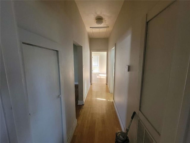 hall featuring light hardwood / wood-style floors