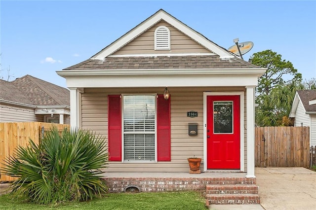 view of bungalow-style home