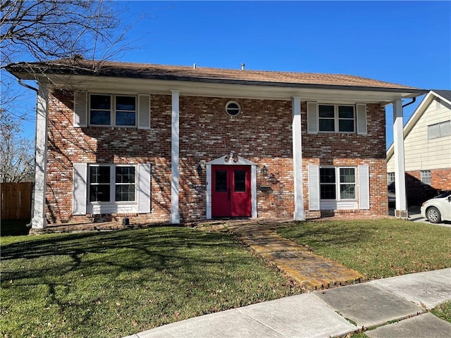 view of front of house with a front yard