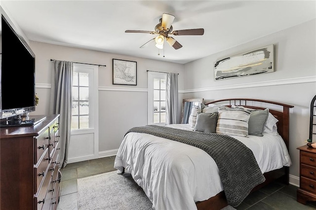 bedroom featuring a ceiling fan