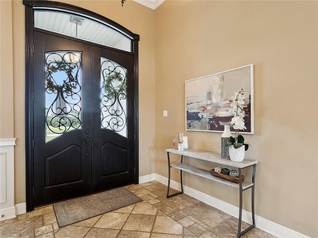 foyer entrance with french doors