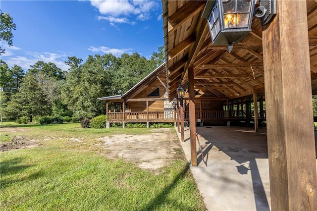 exterior space with a lawn