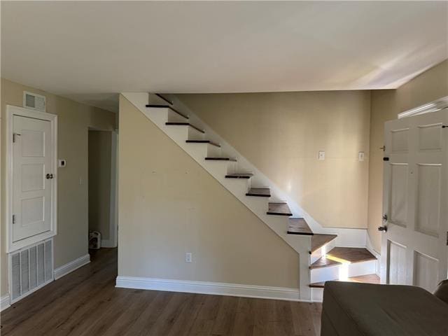 entrance foyer with dark wood-type flooring