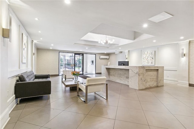 interior space with an inviting chandelier