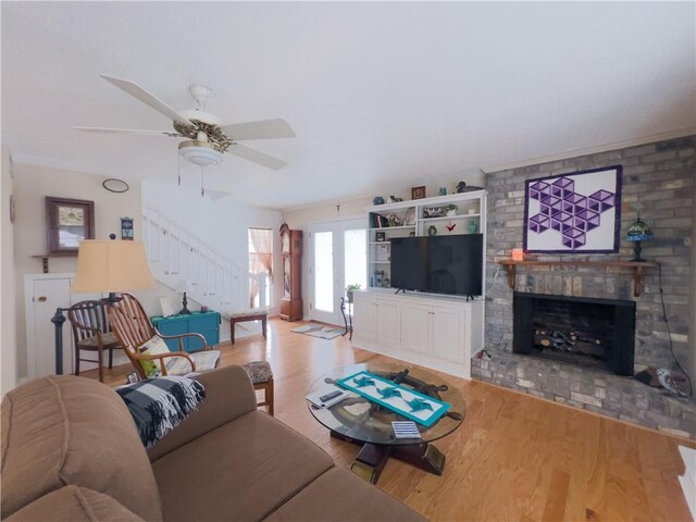 bedroom with ceiling fan and light carpet