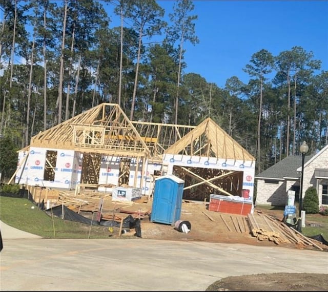 view of front of home with a gazebo